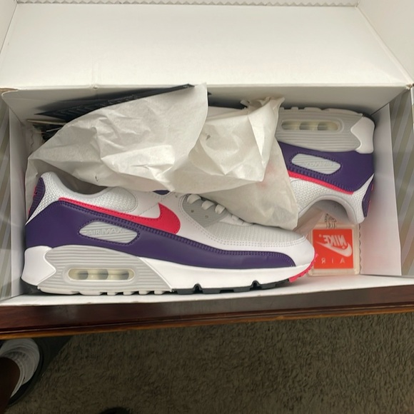 Nike Shoes - Nike Air Max 90 - White/Eggplant Purple/Pink